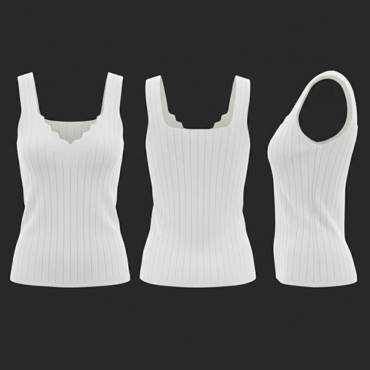 تاپ کبریتی زنانه Layona رنگ سفید فریسایز