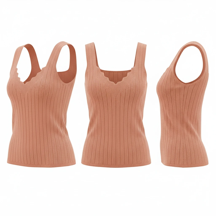 تاپ کبریتی زنانه Layona رنگ کرم فریسایز